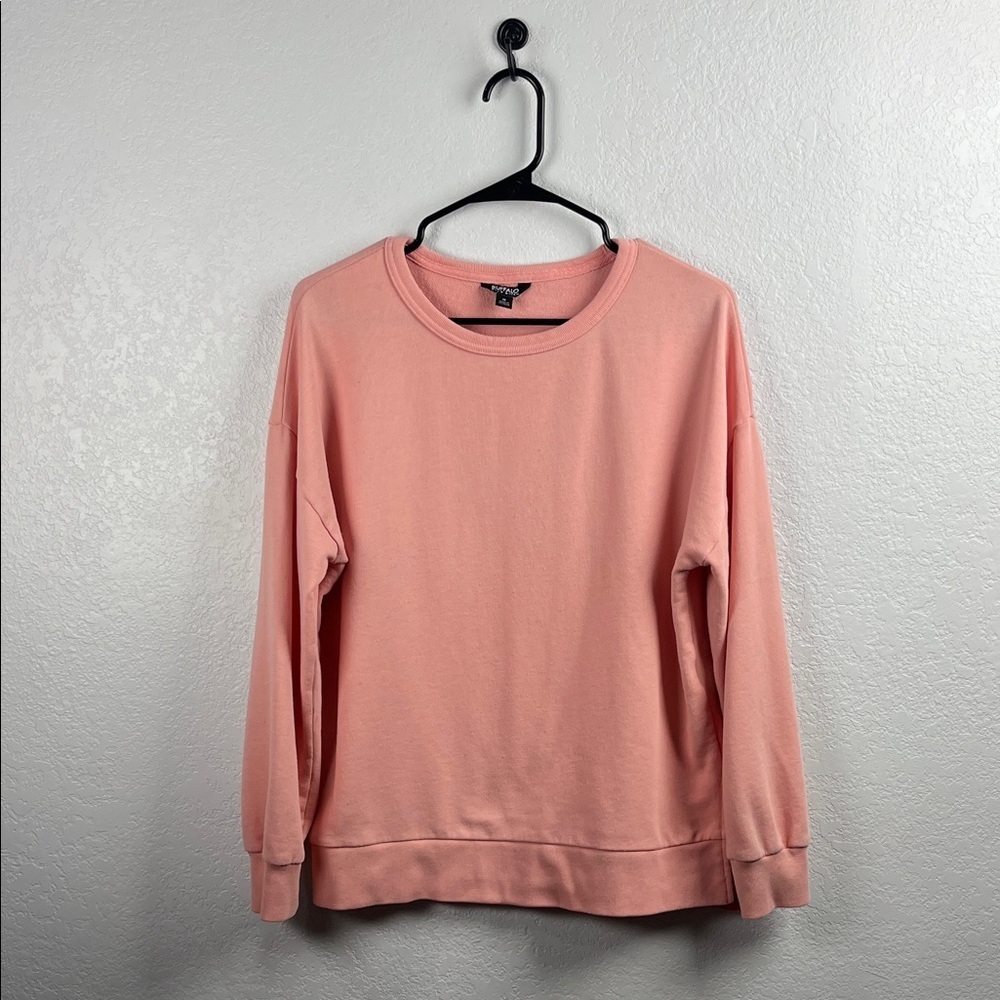 Buffalo David Bitton Womens Long Sleeve Pullover Pink Knit Sweatshirt Sz M Cozy